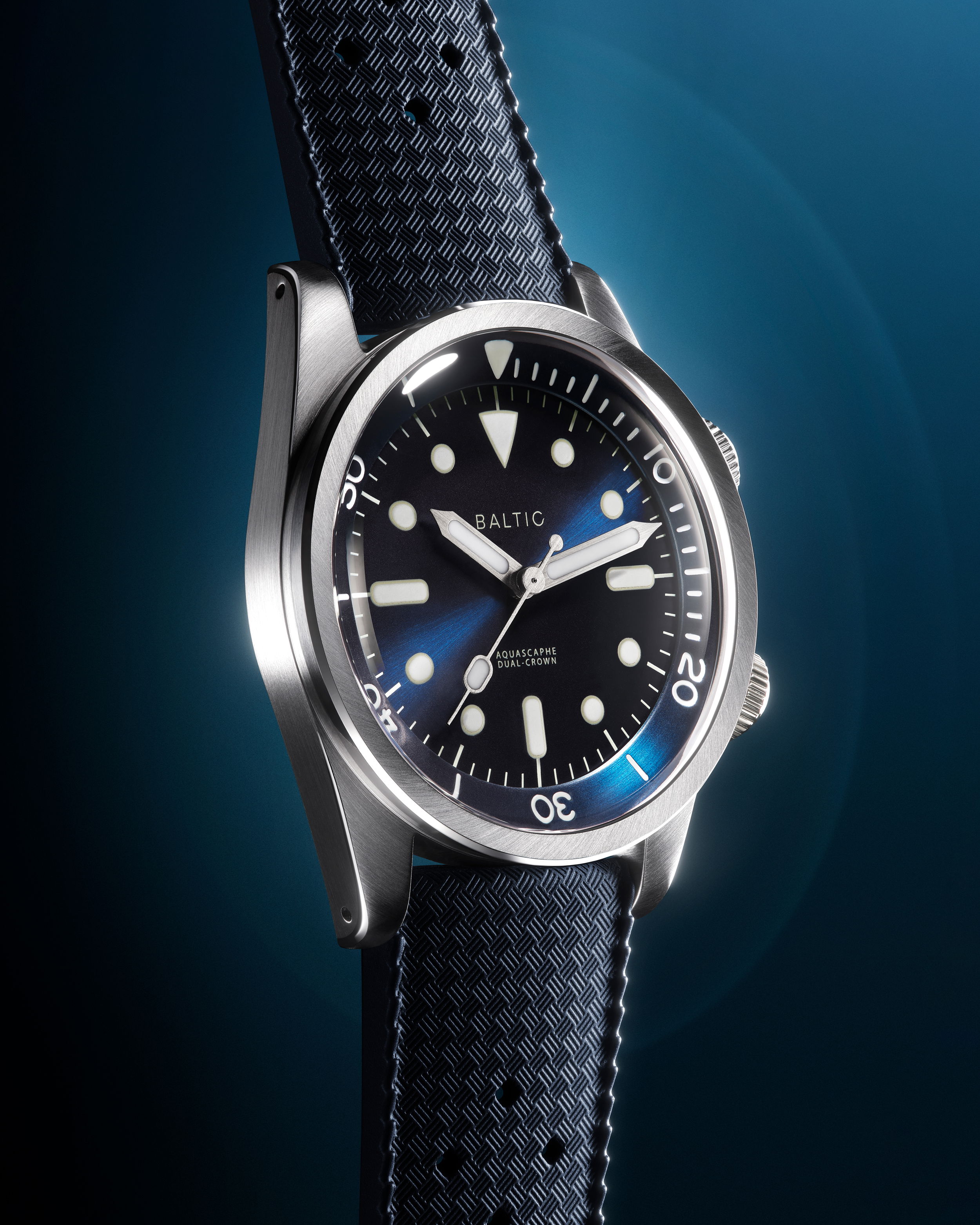 Aquascaphe Dual-Crown Blue | Baltic Watches